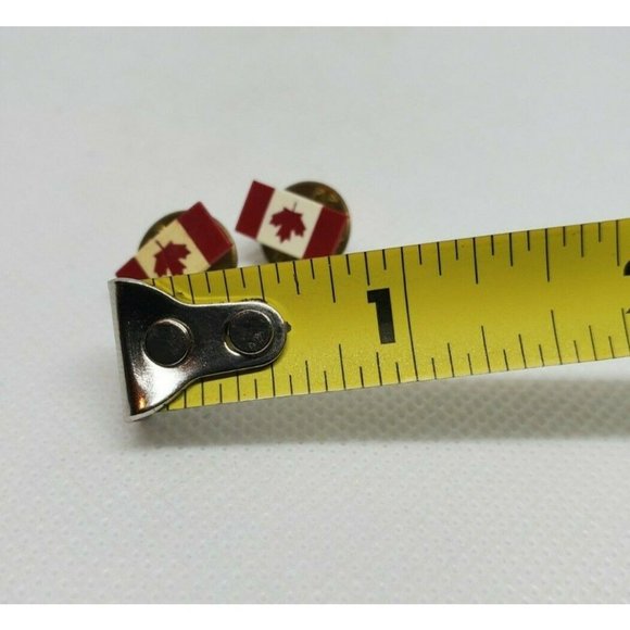 Lot Of 2 Canada Flag Logo Lapel Pin Hat Red White Hat Brooch Collectible - Picture 5 of 6